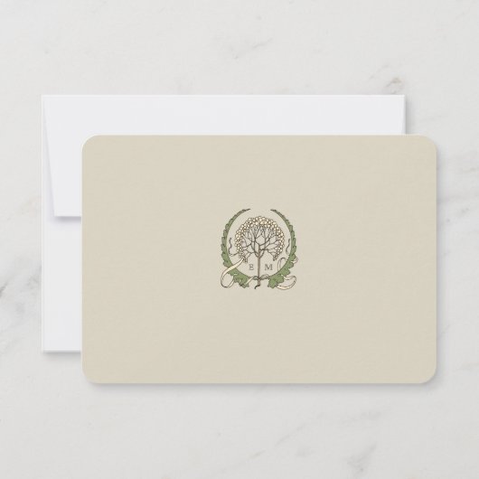 エレガントアールヌーボーウェディングRSVPカード 招待状 (裏面)