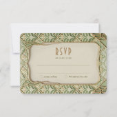 エレガントアールヌーボーウェディングRSVPカード 招待状 (正面)