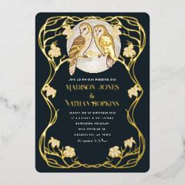 エレガントアールヌーボーフル結婚式招待状 箔招待状