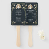 エレガントアールヌーボーフル結婚式 プログラム ハンドファン (正面&裏面)