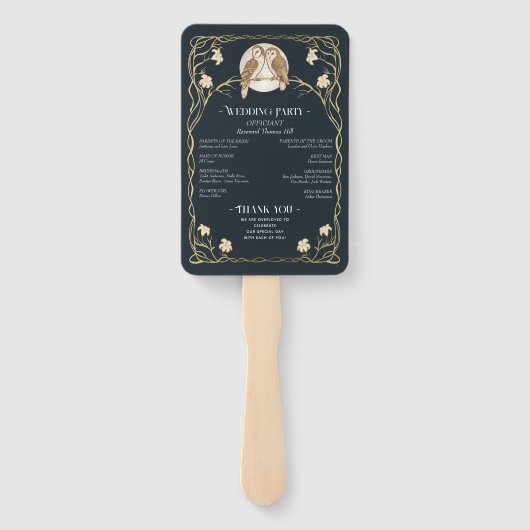 エレガントアールヌーボーフル結婚式 プログラム ハンドファン (裏面)