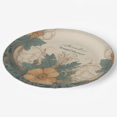 エレガントアールヌーボーフローラブライダルシャワー ペーパープレート (アングル)