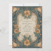 エレガントアールヌーボーフローラブライダルシャワー 招待状 (正面)