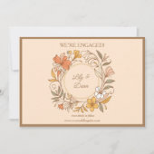 エレガントアールヌーボーフローラ婚約発表 案内状 (正面)