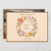 エレガントアールヌーボーフローラ婚約発表 案内状 (正面/裏面)