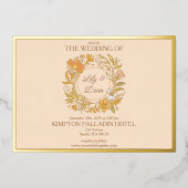 エレガントアールヌーボーフローラ結婚式招待状 箔招待状 (正面)