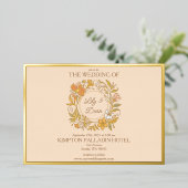 エレガントアールヌーボーフローラ結婚式招待状 箔招待状 (立ち正面)