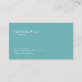 エレガントアールヌーボーボタニカルティール(緑がかった色)&タウペ 名刺 (裏面)