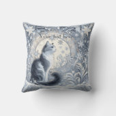 エレガントアールヌーボー猫デザインカスタマイズ クッション (裏面)