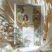 エレガントアールヌーボー結婚ズ飲料メニューカード 招待状