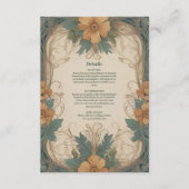 エレガントアールヌーボー結婚フローラ エンクロージャーカード (正面)