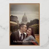 エレガントアールヌーボー結婚フローラ 箔招待状 (裏面)