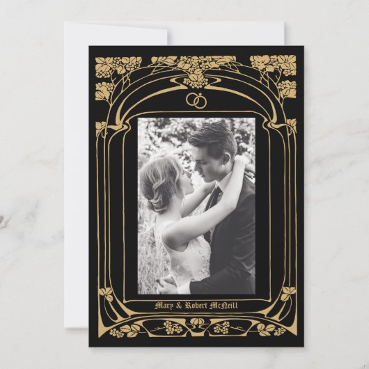 エレガントアールヌーボー結婚周年記念 招待状 (裏面)