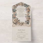 エレガントアールヌーボー結婚式招待状 オールインワン招待状 (内側)