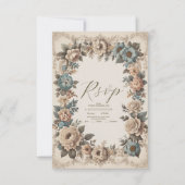 エレガントアールヌーボー結婚式招待状 出欠カード (正面)