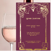 エレガントアールヌーボー葡萄フォイル招待状 箔招待状