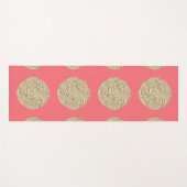 エレガントアールヌーボー金ゴールドピーチ抽象芸術 ヨガマット (正面(横))