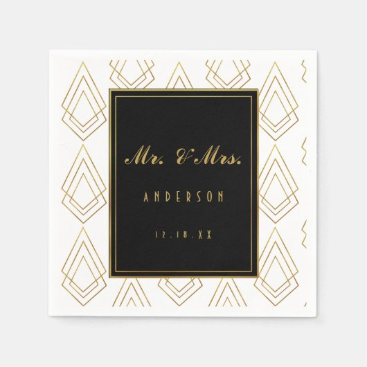 エレガントア結婚ト・デコ結婚ン スタンダードカクテルナプキン (正面)