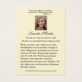 エレガントイエススペインのバラ宗教的祈りの言葉カード (裏面)