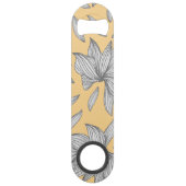 エレガントイエローシルバーグリッターフローララインアート スピード栓抜き (裏面)