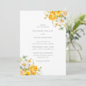 エレガントイエローピーチフローラ結婚ズ 招待状 (スタンド正面)