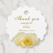 エレガントイエローローズフローラ結婚ズ・サンキュー フェイバータグ (正面)