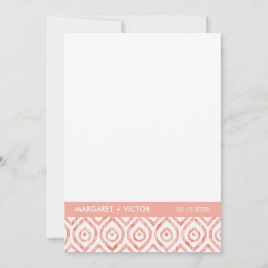 エレガントイカットパターン結婚式招待状 招待状 (裏面)