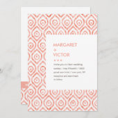 エレガントイカットパターン結婚式招待状 招待状 (正面/裏面)
