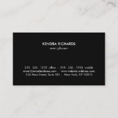 エレガントイカットパターン(金ゴールド名ロゴ付き) 名刺 (裏面)