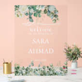 エレガントイスラム結婚教徒の入り口澄ん アクリルサイン (ウェディング)