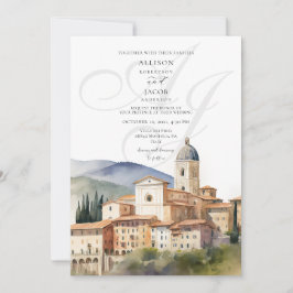エレガントイタリアンMonogram Destination Weding 招待状