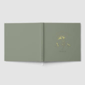 エレガントイチョウ離れスセージグリーン結婚ズ箔 ゲストブック (全面)