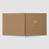 エレガントイチョウ離れモカ結婚ブラウン箔 ゲストブック (全面)