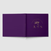 エレガントイチョウ離れ王室ののプラム結婚箔 ゲストブック (全面)