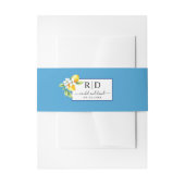 エレガントイニシャルとレモンブランチ結婚ブルー 招待状ベリーバンド (正面例)