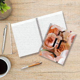 エレガントイニシャルカスタムレターHバラモノグラム ノートブック