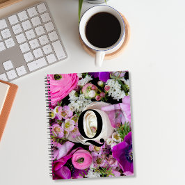 エレガントイニシャルカスタムレターQバラモノグラム ノートブック
