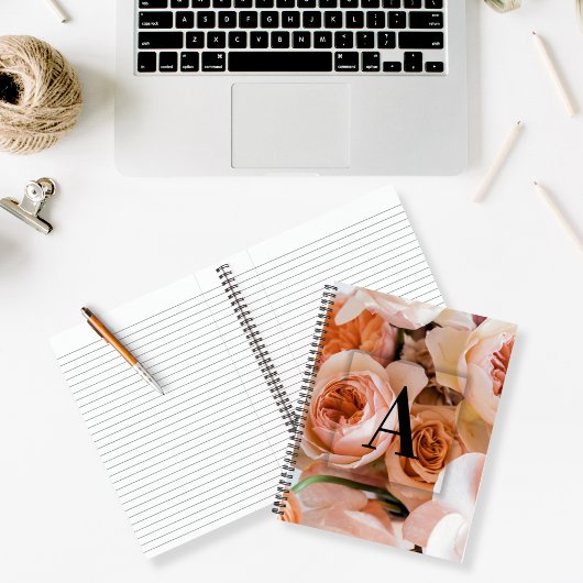 エレガントイニシャルカスタムAバラモノグラム ノートブック