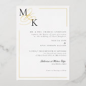 エレガントイニシャルクラシックの結婚フォイル招待状 箔招待状 (正面)