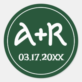 エレガントイニシャルケルトフォントグ結婚リーン ラウンドシール