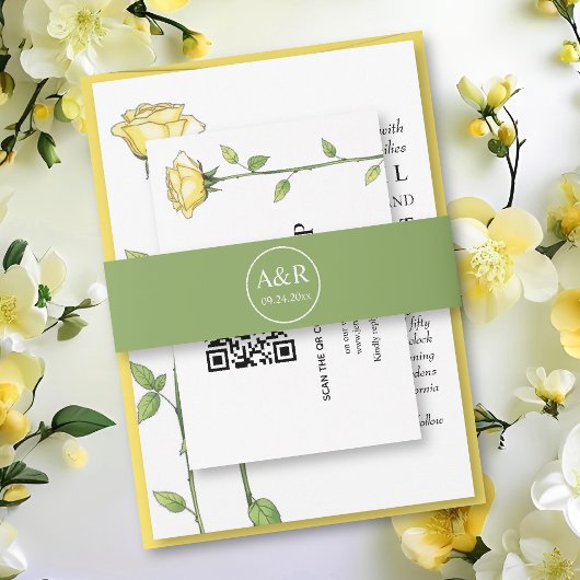 エレガントイニシャルシンプルグ結婚リーン 招待状ベリーバンド