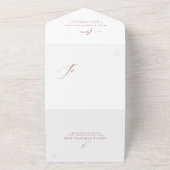 エレガントイニシャルシンプルテラ結婚コタ オールインワン招待状 (外側)