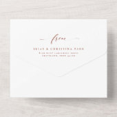 エレガントイニシャルシンプルテラ結婚コタ オールインワン招待状 (裏面)