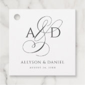 エレガントイニシャルスクリプクラシックトモノグ結婚ラム フェイバータグ (正面)