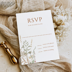 エレガントイニシャルスクリプトモノグラム結婚ブラック 出欠カード