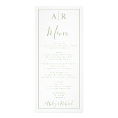 エレガントイニシャルセージ結婚グリーン ラックカード (正面)