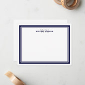 エレガントイニシャルモノグラム縁ど二文具 ノートカード (正面/裏面インサイチュ)