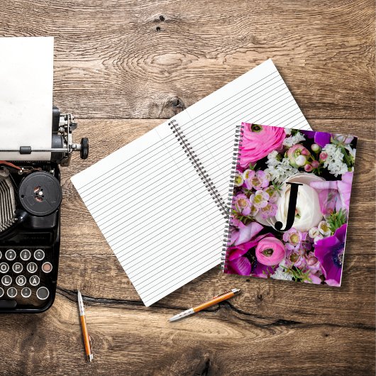 エレガントイニシャルレタカスタムーJバラモノグラム ノートブック