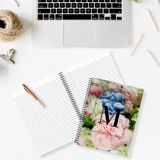 エレガントイニシャルレタカスタムーMバラモノグラム ノートブック