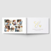 エレガントイニシャル写真コレージ結婚フォイル ゲストブック (全面)